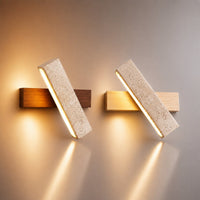 LED Wandleuchte aus Travertin mit Zugschalter | Travertis