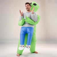 Aufblasbares Alien Kostüm im Entführungs-Look