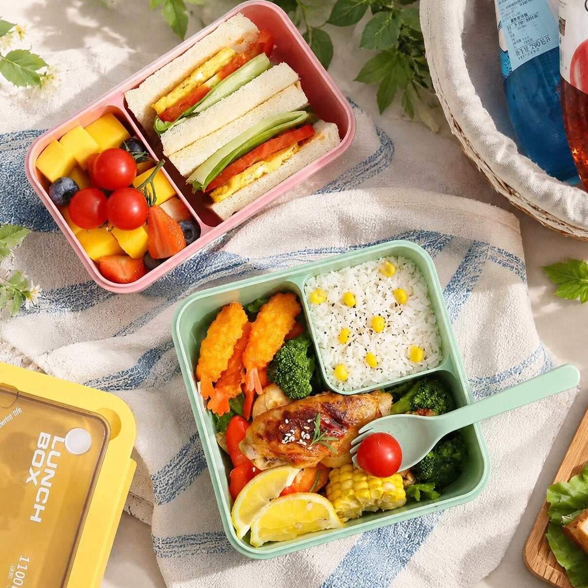 Lunchbox | Mit Fächern & Besteck | Edelstahl