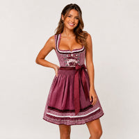 Bordeaux Dirndl mit Schürze