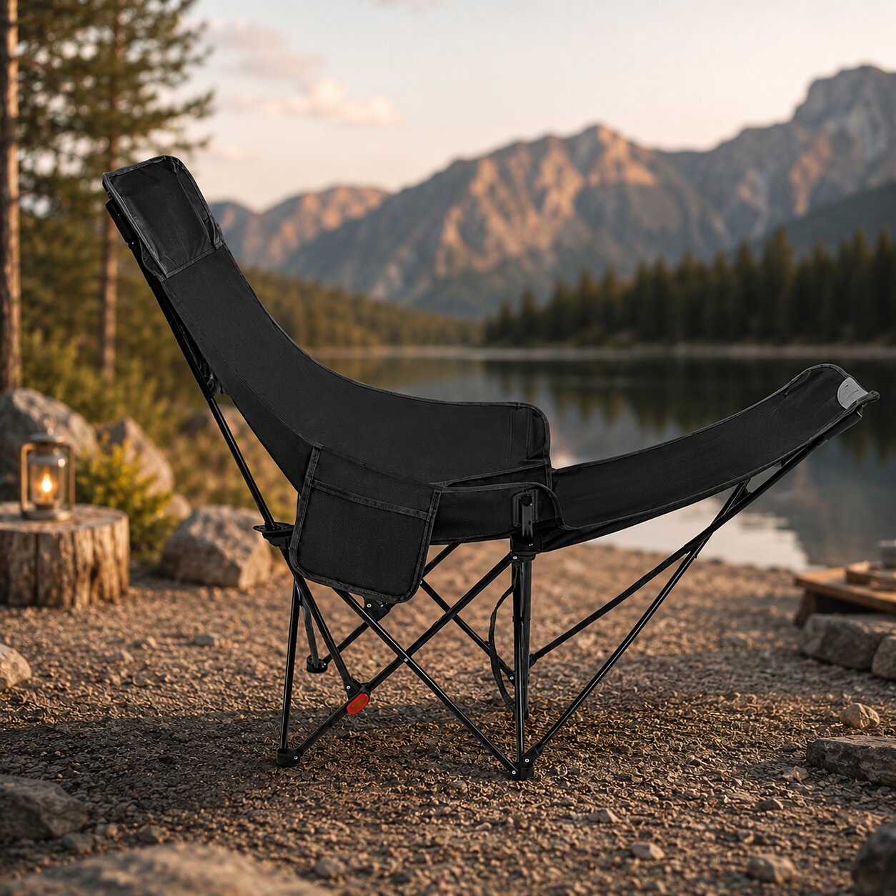 Campingstuhl mit Fußstütze | Faltbares Design