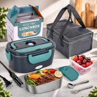 Elektrische Lunchbox mit Heizung | Essenswärmer für Auto & Büro | Isolierte Lunchtasche Set | Mahlwärme