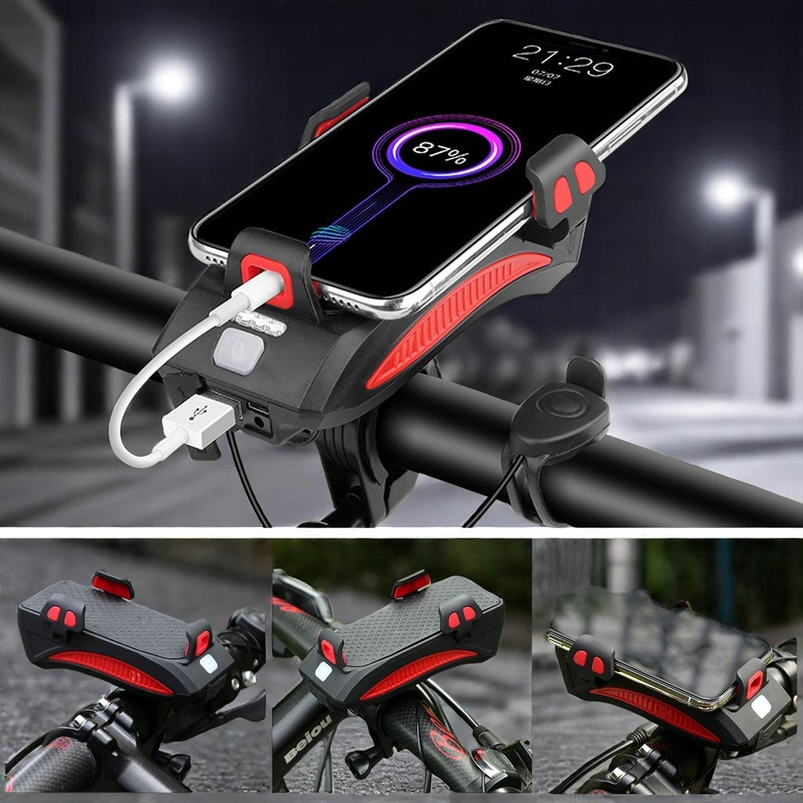 mobile fahrradbeleuchtung Fahrradlicht mit Handyhalterung & Powerbank
