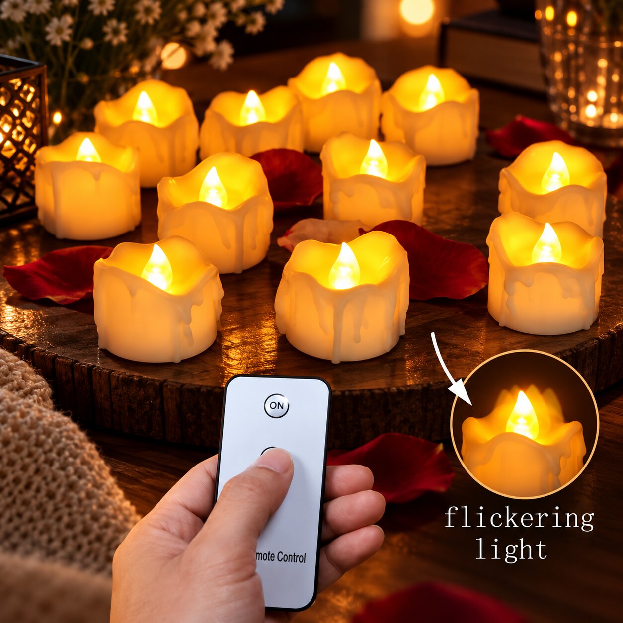 LED Teelichter | 12er Set mit Fernbedienung