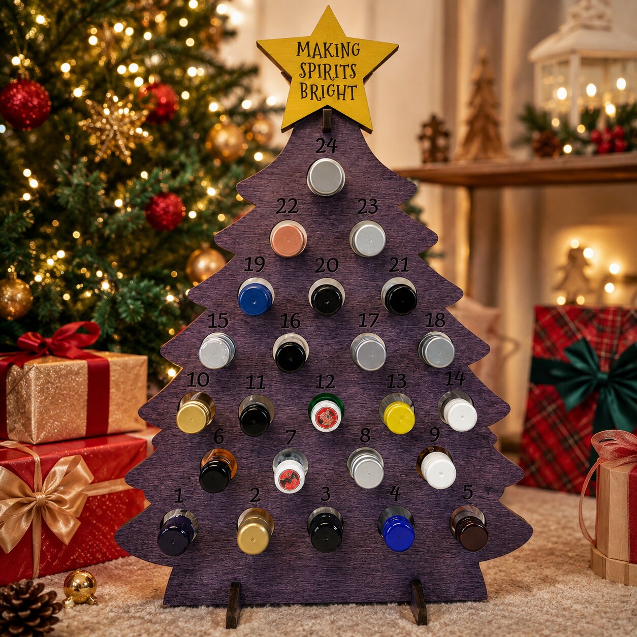 Adventskalender für Männer & Frauen | Flaschenhalter aus Holz