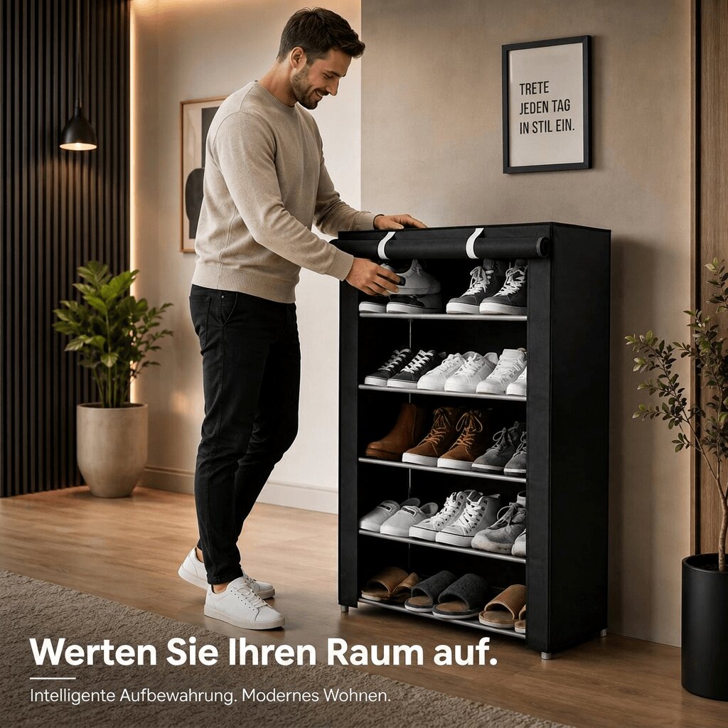 Schuhschrank Stoff | Schuhregal | Mit Abdeckung