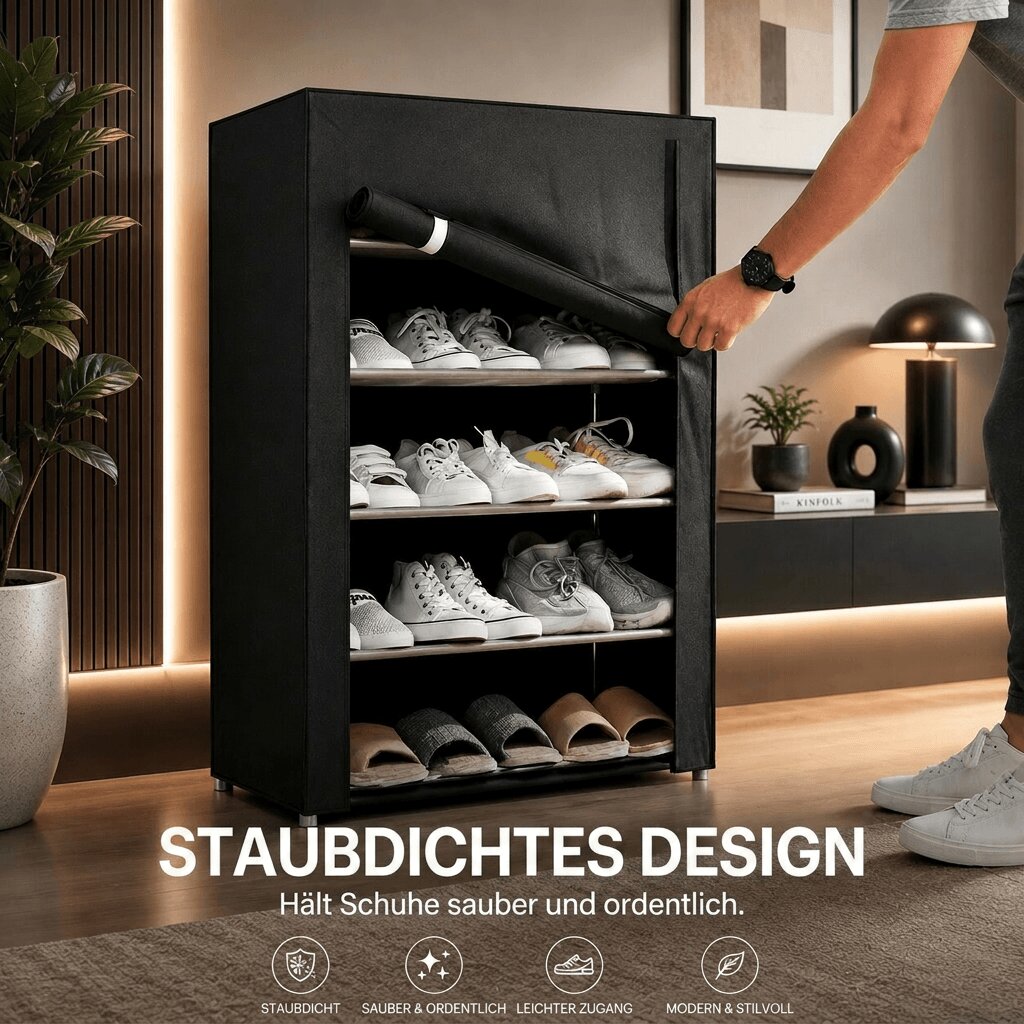 Schuhschrank Stoff | Schuhregal | Mit Abdeckung