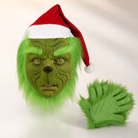 Grinch Maske mit Handschuhen