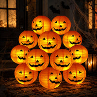 Set of 2 Halloween pumpkin lanterns