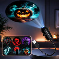 Halloween-projector met 6 griezelmotieven