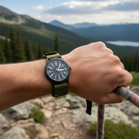 Herren Uhr | Outdoor Uhr mit Nylonarmband | Wasserdicht & kratzfest | Felswacht