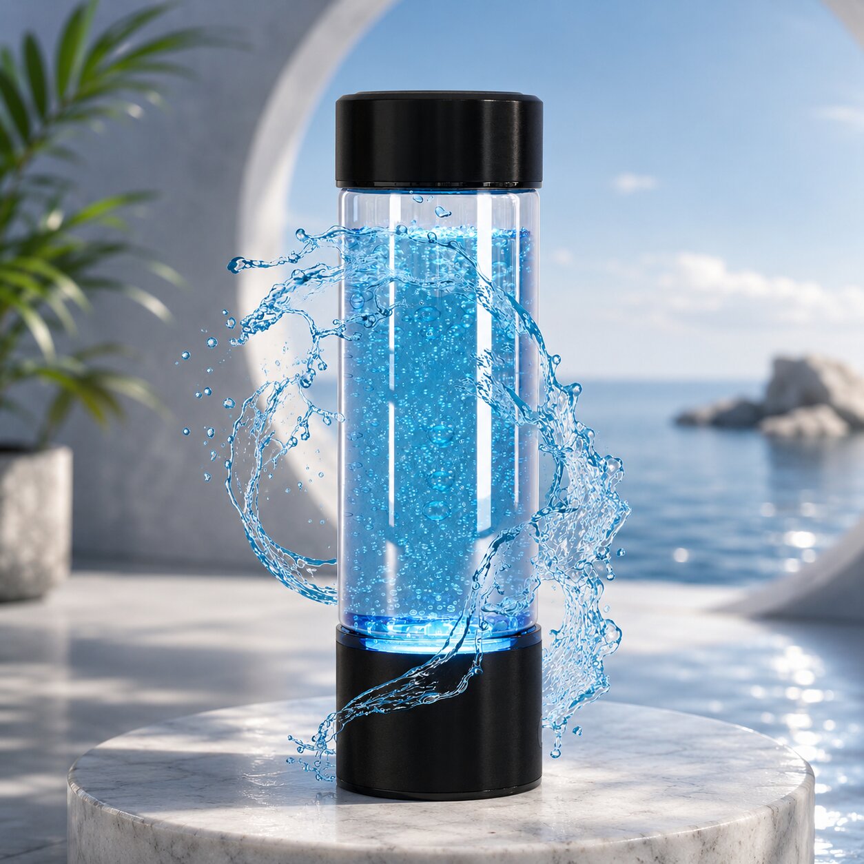 Wasserstoff Wasserflasche | Wasserstoffgenerator | Borosilikatglas