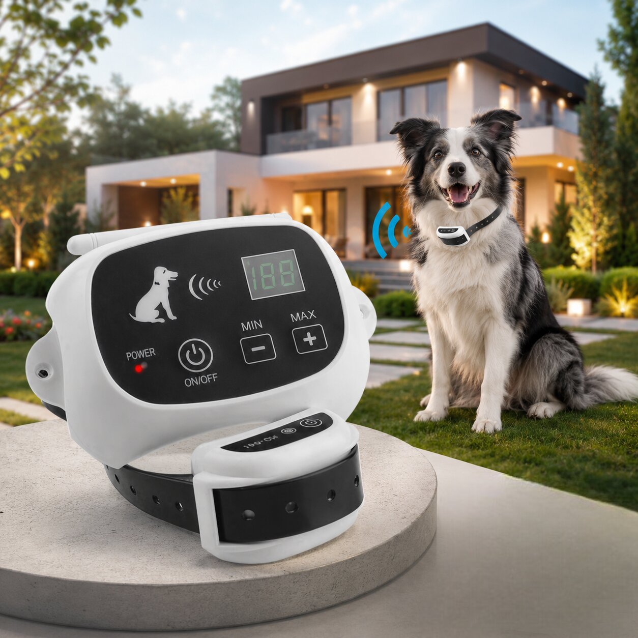 Wireless dog fence | adjustable radius | IP67 collar | up to 500 m