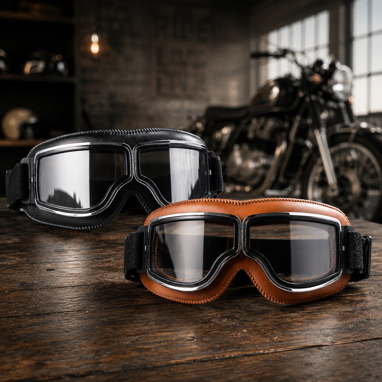 motorrad goggles Motorradbrille Vintage | Biker Goggles mit UV Schutz