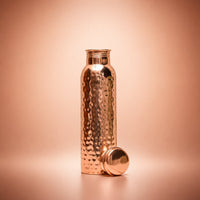 Kupfer Trinkflasche 800 ml aus reinem Kupfer | Kupferquell