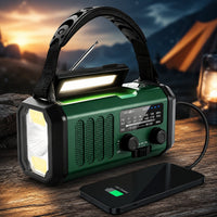 Kurbelradio | Notfallradio mit Ladegerät & Taschenlampe | Solarradio | Sturmwacht