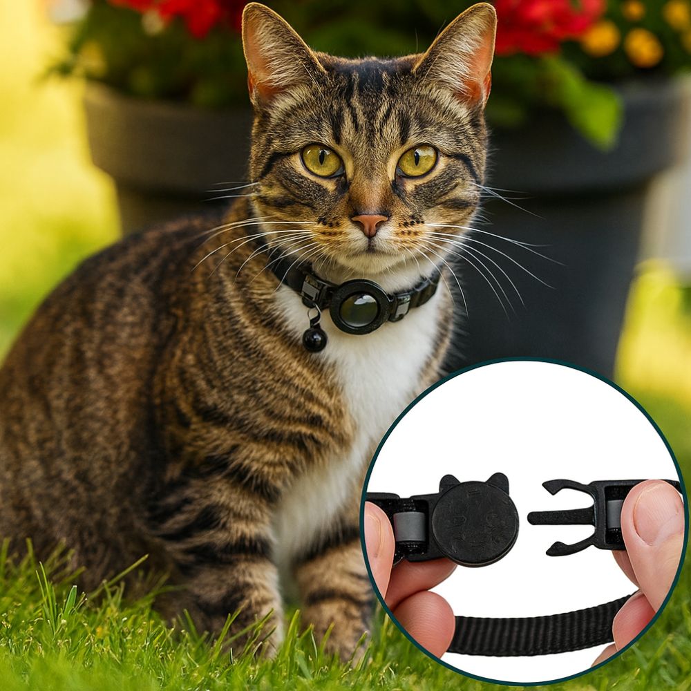 Katzenhalsband mit GPS & Glocke