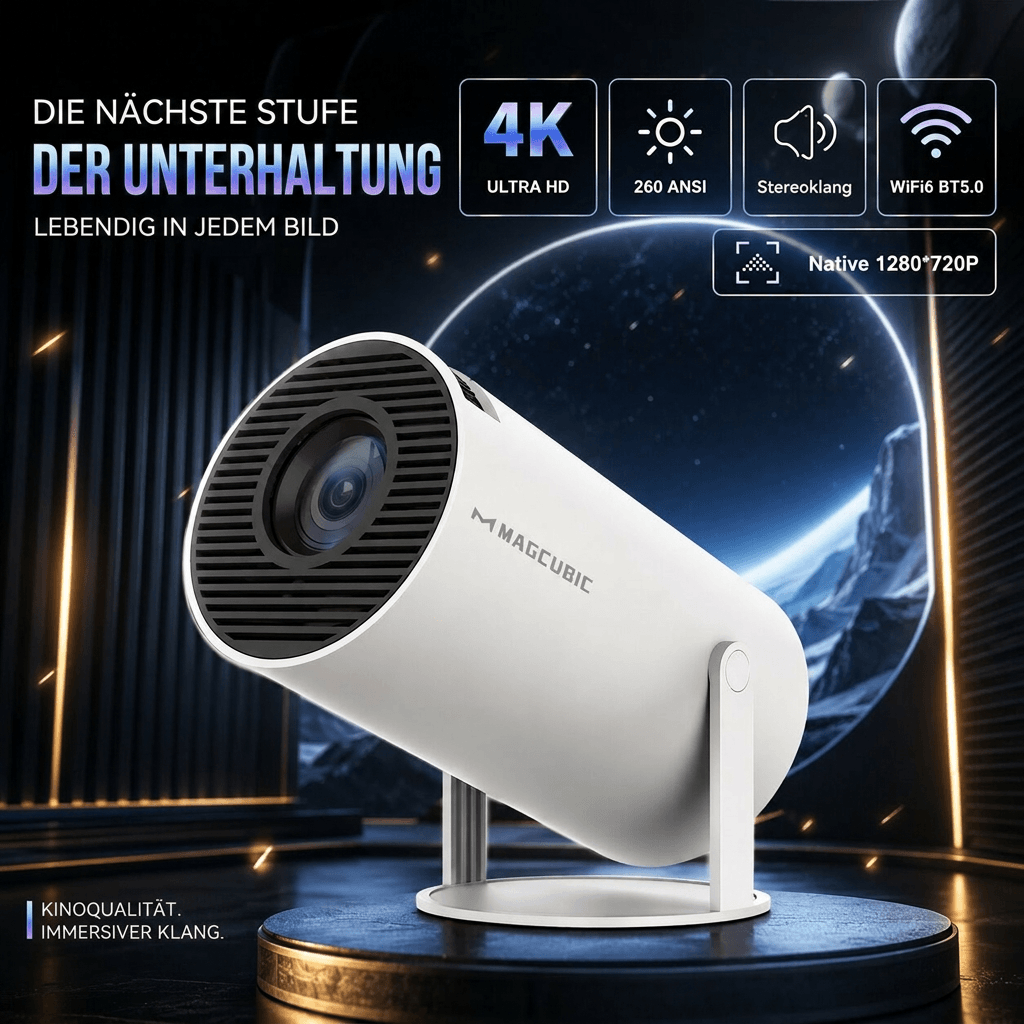 Mini proiector 4K | Proiector portabil cu Android 11 | Proiector