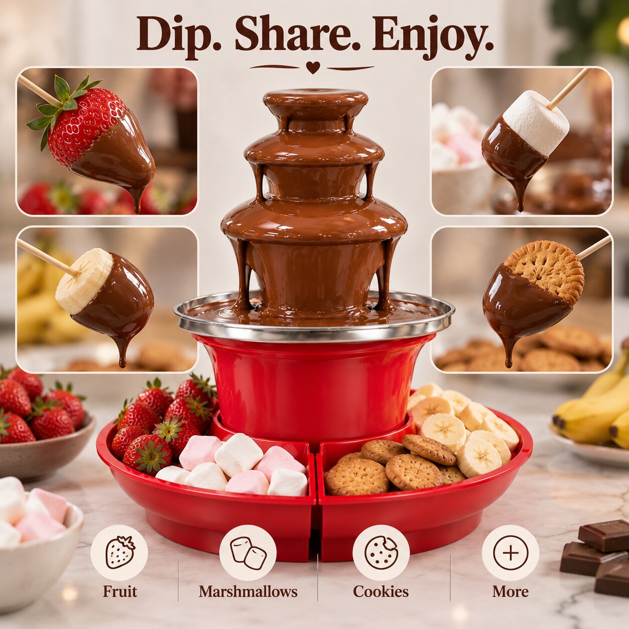 Schokobrunnen | Fondue Set für Schokofondue
