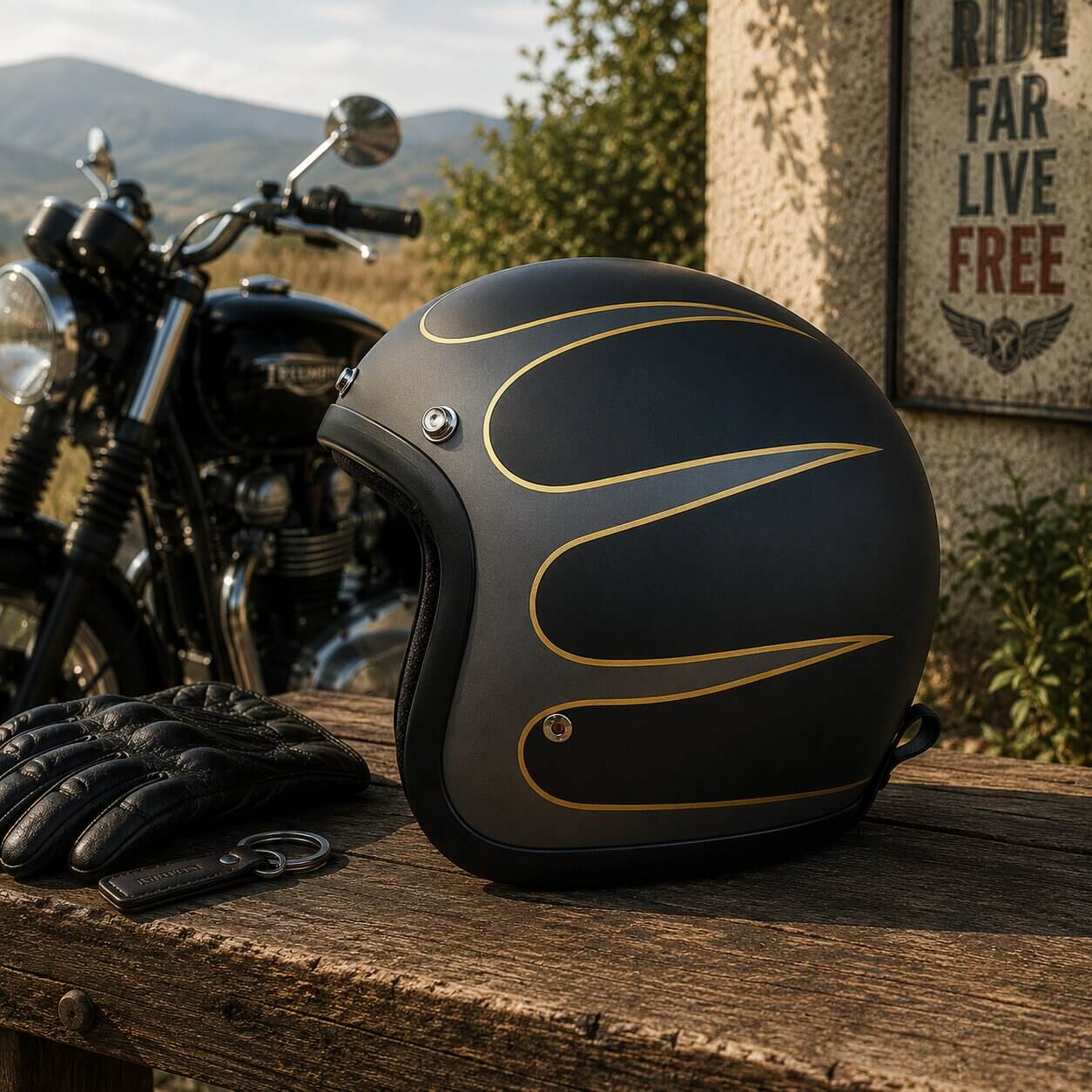 gold chopper cruiser motorcycle helmet | Vintage-look open-face helmet FMVSS 218 standards Color:Agave Blue Gloss feat-visor-adjustable Can I Claim if