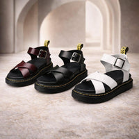 Orthopädische Sandalen mit Plateau für Damen aus Leder | Ravellea