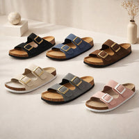 Orthopädische Sandalen für Damen & Herren | Pantoletten mit Korkfußbett | Orthonelle