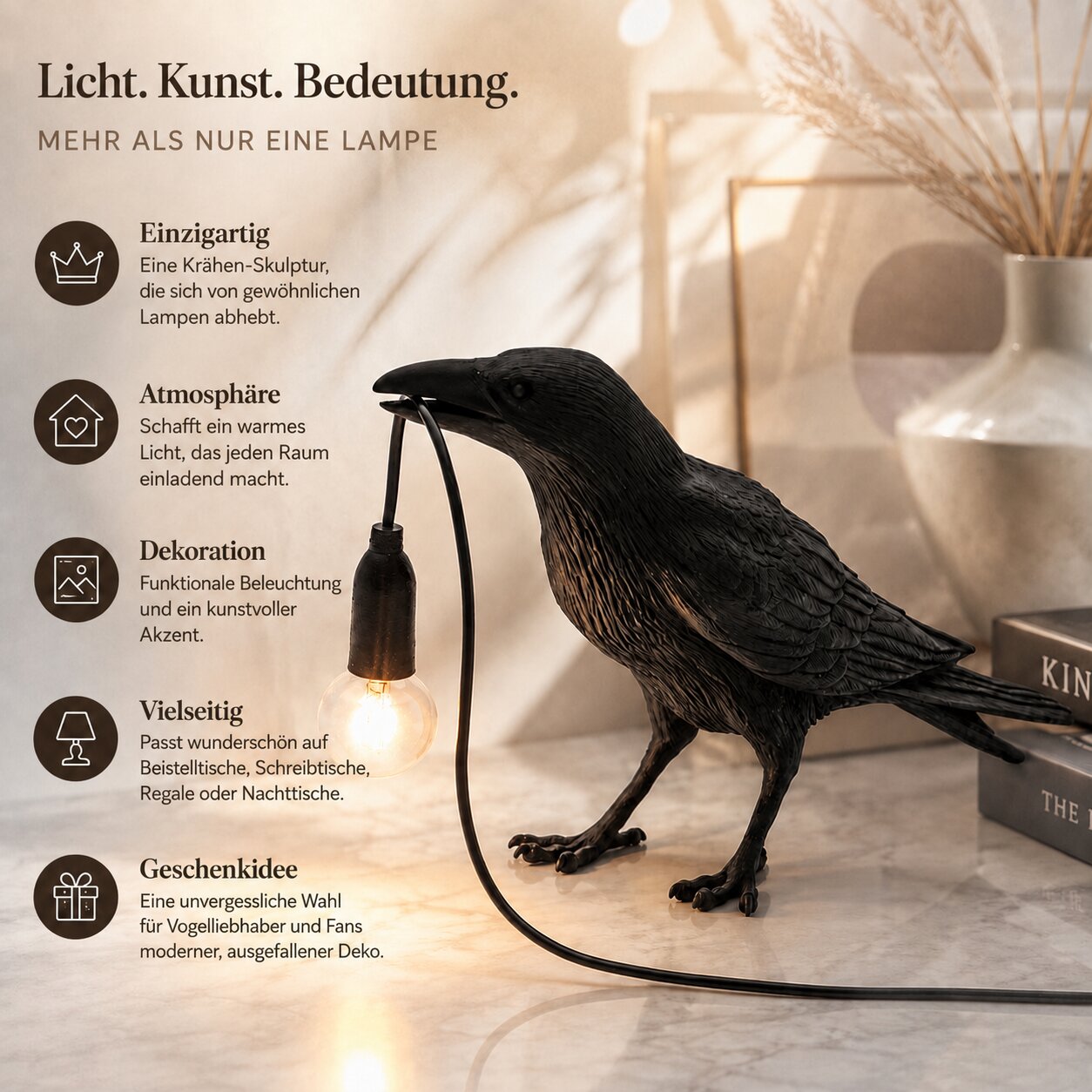 Dekorative Rabenleuchte