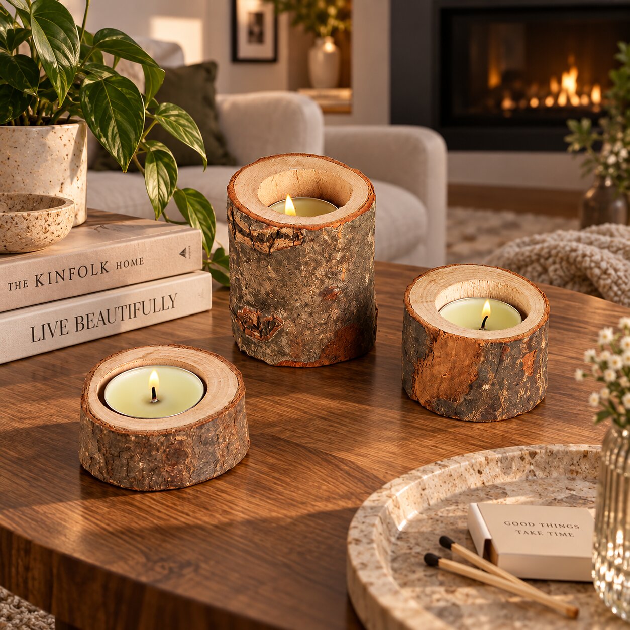 Teelichthalter | 2er Set aus Holz
