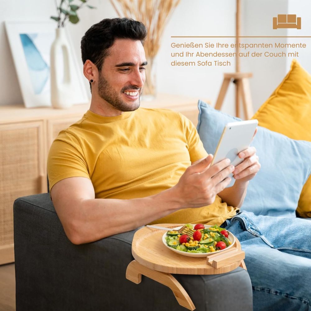 Sofa Beistelltisch | Für Sofalehne | Mit Handyhalter