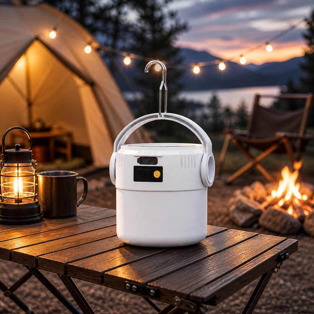 Solar Outdoor Lampe mit Akku | LED Campinglampe
