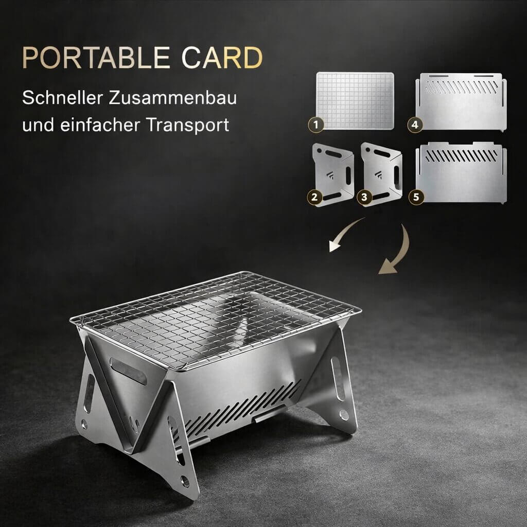 Tragbarer Holzkohlegrill | Kohlegrill fr Garten, Camping & Outdoor |   Cendura Deutschland