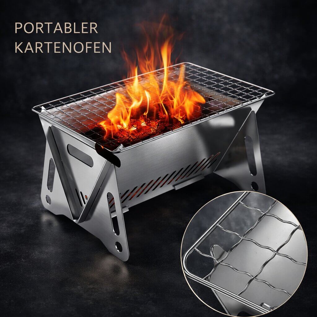Holzkohlegrill | Tragbar | Edelstahl