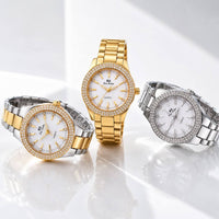 Uhr für Damen | 36 mm Armbanduhr | Silberglanz