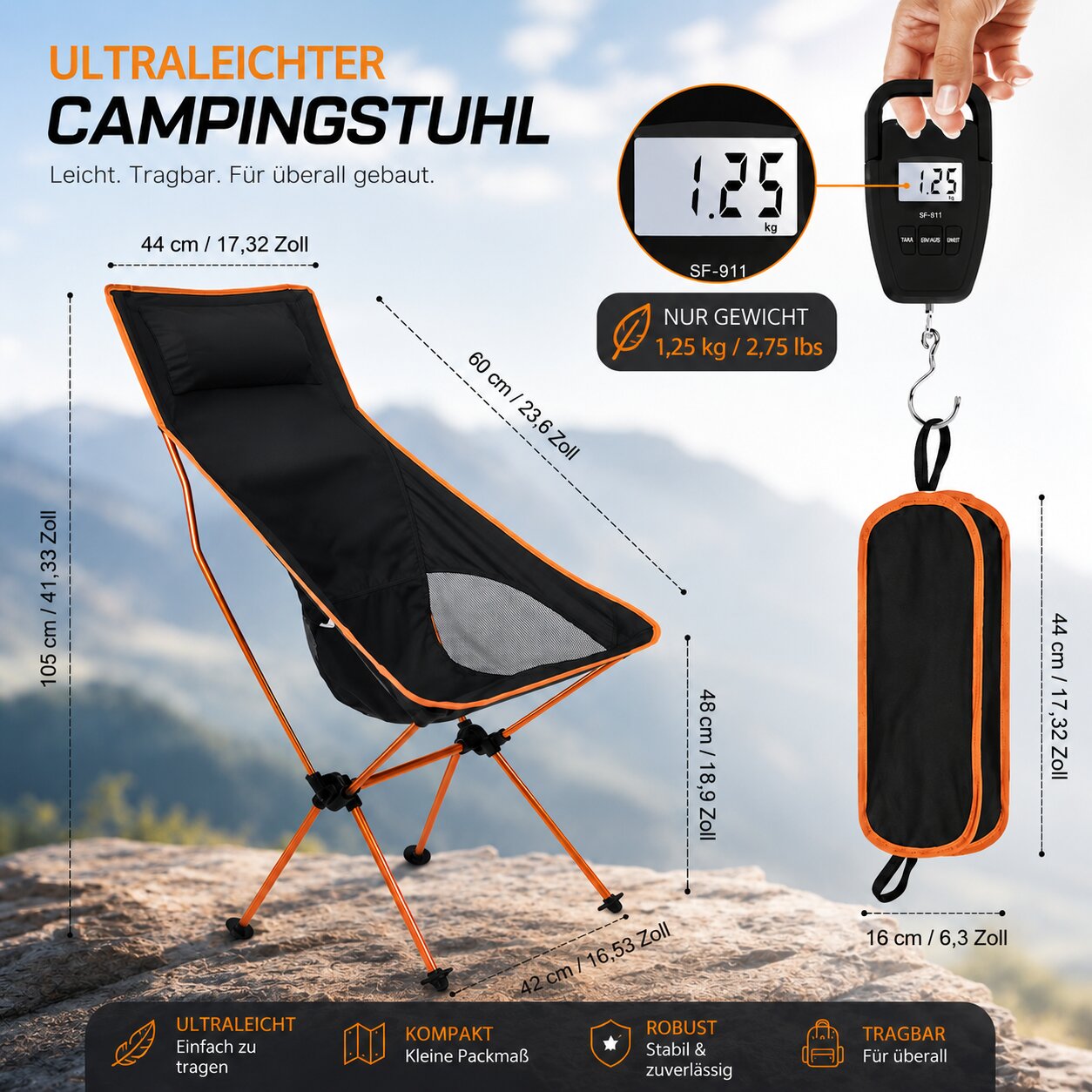 campingstuhl werbung Ultraleichter Falt-Campingstuhl Category:Hollandrad_Massload GA KA63 尺寸:Large 19