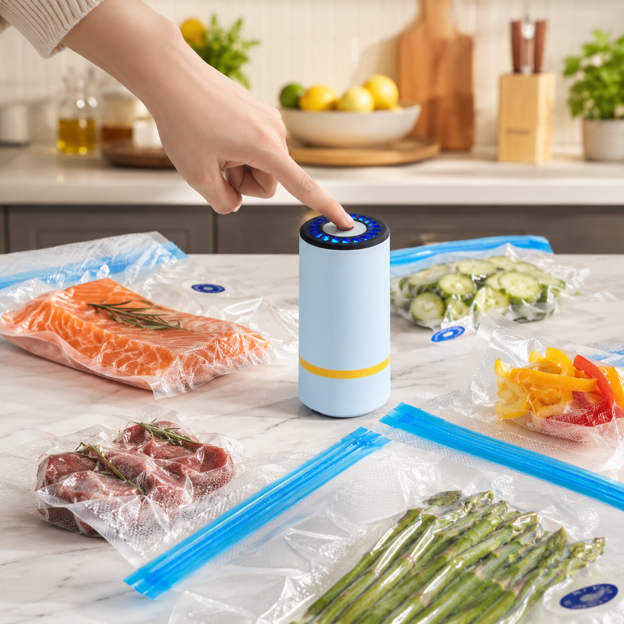 Vakuumiergerät | Hand Vakuumierer für Lebensmittel | USB Wiederaufladbar