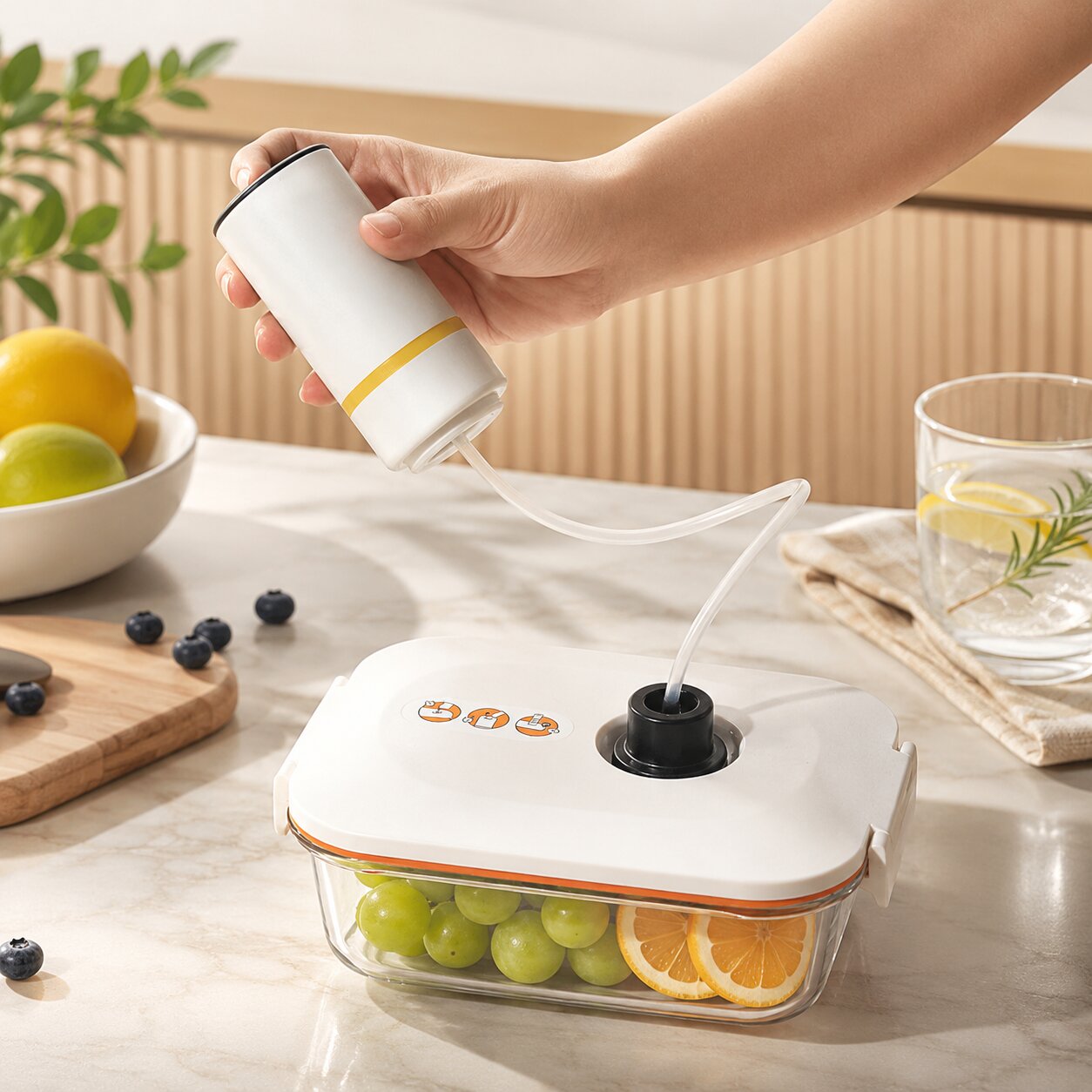 Vakuumiergerät | Hand Vakuumierer für Lebensmittel | USB Wiederaufladbar
